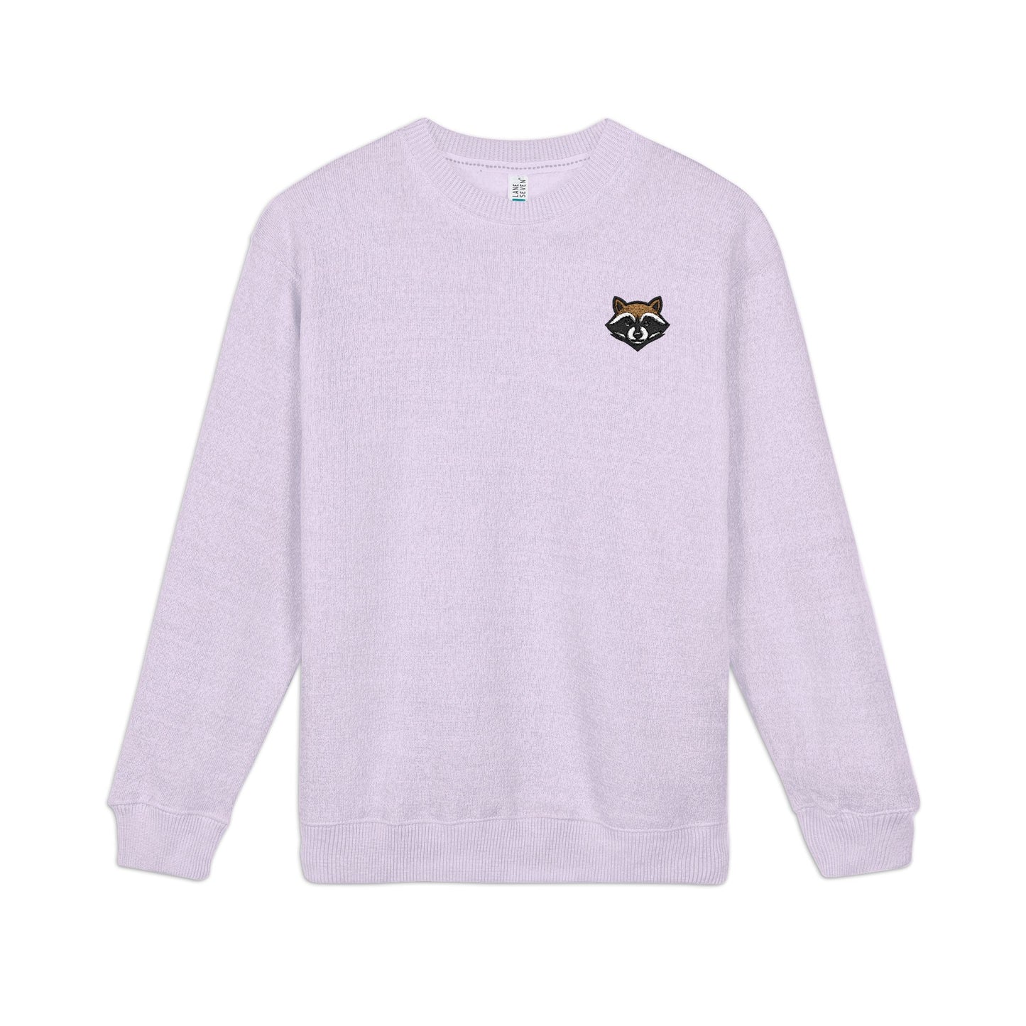Embroidered Raccoon Chest Crewneck Sweatshirt — Nantucket-Inspired Casual Pullover