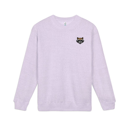 Embroidered Raccoon Chest Crewneck Sweatshirt — Nantucket-Inspired Casual Pullover