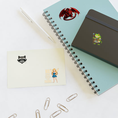 Fantasy Creature Sticker Sheet — Dragon, Frog Wizard, Fairy & Raccoon Decals