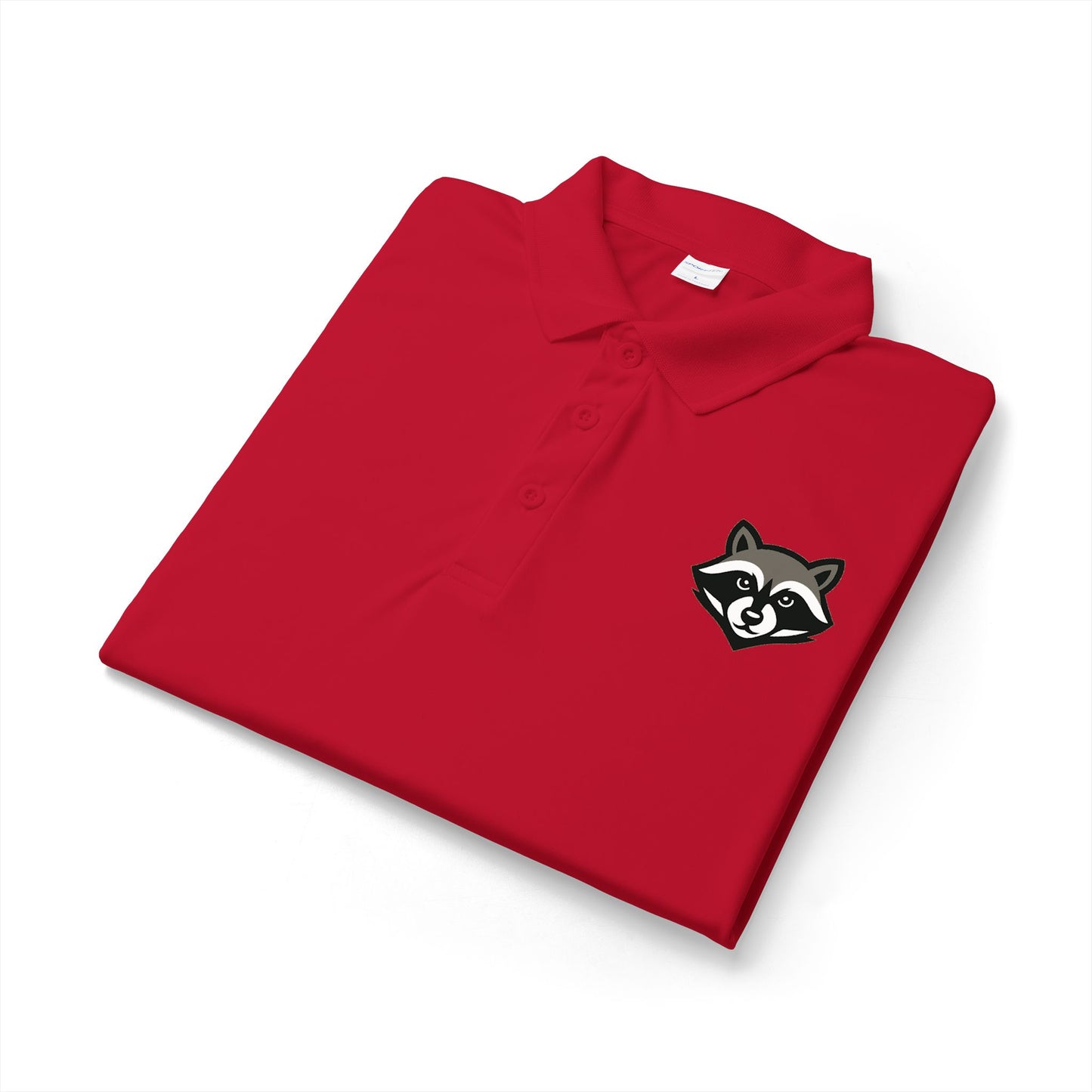 Raccoon Logo Polo Shirt — Classic Embroidered Casual Workwear